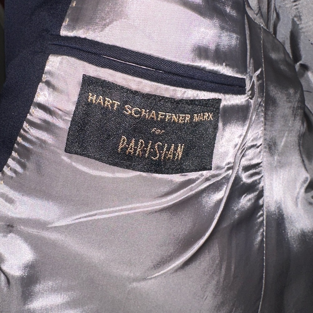 Hart Schaffner Marx Silver Satin Lined Blazer